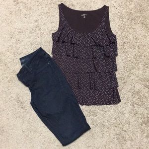 Loft Brown Polka Dot Tank
